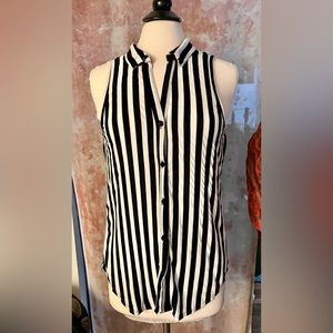 Dressy Black and White Striped Tank